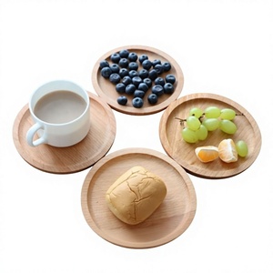 Assiette en bois naturel faite à la main, assiette de service rustique en bois pour table à manger, cuisine, restaurant, collations, fruits et décoration intérieure - Product Image 1