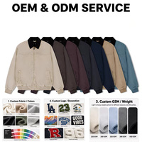 Blouson Bomber Streetwear Homme OEM ODM – Veste Zippée Vintage en Toile de Coton Perlé Épais pour Homme