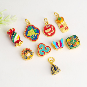 Cuentas colgantes de esmalte dorado antiguo de formas mixtas para accesorios de joyería DIY, pulseras, collares y adornos al por mayor - Product Image 4