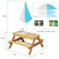 Nouvel arrivage ensemble de banc de pique-nique pour activités des enfants, table de pique-nique pour enfants en plein air avec parapluie