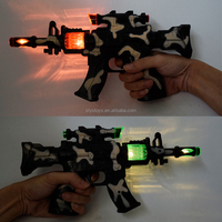 Pistolet à lumière sonore électrique Camouflage musical Pistolet militaire Simulation Mitraillette Jouets