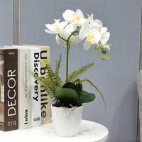 Realistische Künstliche Orchideen-Blumen Set mit Topf - Weißes PVC/PE-Material Anpassbar für Weihnachts- und Chinesische Neujahrsdekorationen