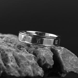 Anillos de Bisutería de Moda al Por Mayor, Diseño Geométrico, Números Romanos, Anillo de Acero Inoxidable - Product Image 4