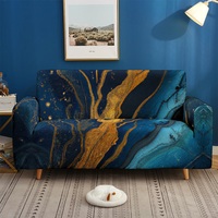 Housse de canapé extensible en marbre classique et tendance pour salon, design moderne, lavable en machine, comprend une housse de coussin