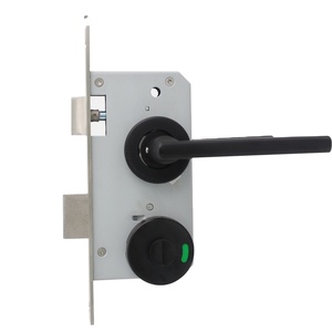 Ausgefallene kommerzielle öffentliche Toilette Grün Rot Anzeige knopfs chloss Mattschwarzer Griff High Privacy Keyless Mortise Lock - Product Image 6
