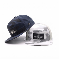 Casquette de sport personnalisée pour le golf, la course et les activités de plein air, 7 panneaux, camouflage, perforations laser, séchage rapide, respirante, visière plate, patch en caoutchouc, fermeture snapback