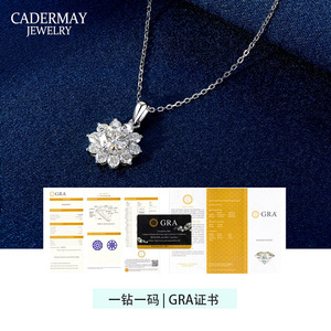 Cadermay Moissanite Necklace 1 Carat S925 Silver Flower Pendant For Women Gift Jewelry - Product Image 2