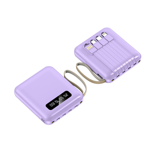 CCC Built-in Cable Plastic Power Bank 10000 MAh 10W Custom Compact Portable Mobile Power Fast Charging Gift Supermarket