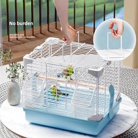 Cage à oiseaux ornementale de petite et moyenne taille pour perroquets, perruches, agapornis, pinsons – Boîte en métal monocouche avec conception anti-évasion
