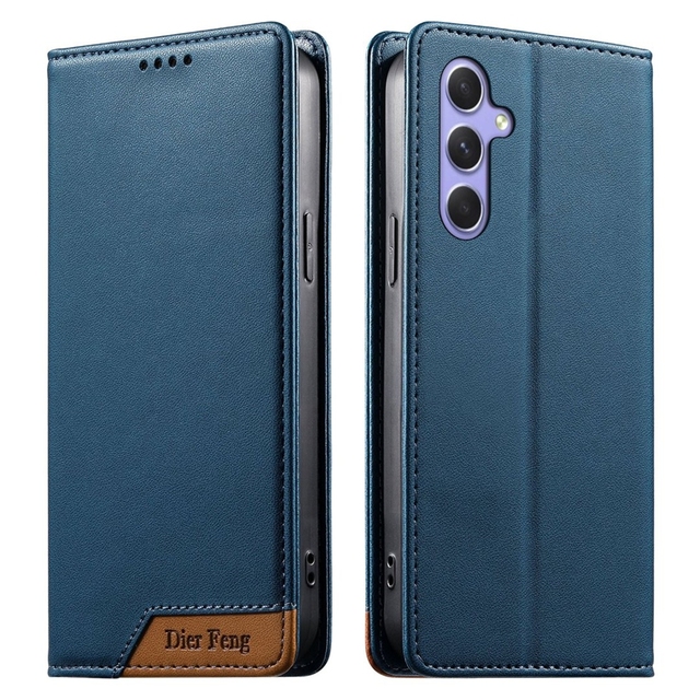Magnetic Two Color Wallet Leather Case for Samsung Galaxy A07 A17 A27 A37 A57 5G A06 A26 A36 A56 A15 RFID Blocking Flip Cover