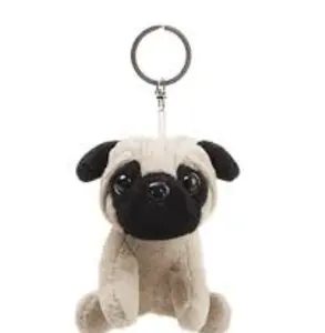 Simulación de peluche Pug Animal llavero bolsa teléfono móvil colgante fabricante profesional juguetes personalizados