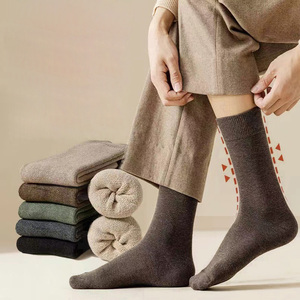 <span class=keywords><strong>Chaussettes</strong></span> brossées d'hiver pour hommes, résistantes au froid, rembourrées en polaire, épaisses et amples, anti-bactérien. - Product Image 1