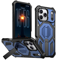 Funda Híbrida 3 en 1 Resistente a Caídas para iPhone 18 17 16 15 Pro Max, con Soporte Plegable Oculto y Antideslizante