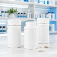 Vente en gros de flacons en plastique PET blanc de 100 cc avec bouchon à vis, flacons vides pour capsules, emballage de suppléments vitaminiques