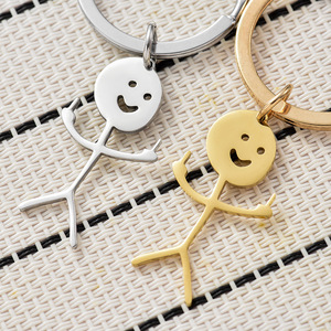 Lot de porte-clés figurines mignonnes <span class=keywords><strong>Or</strong></span>/Argent – Breloques de sac minimalistes tendance – Cadeaux amusants pour amis et usage quotidien - Product Image 3