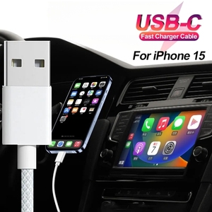 Câble pour <span class=keywords><strong>iPhone</strong></span> 15/15 Pro/15 Pro Max/15 Plus <span class=keywords><strong>Carplay</strong></span> Câble USB C Cordon de charge rapide pour téléphone portable Câbles tressés en nylon pour jouer en voiture - Product Image 6