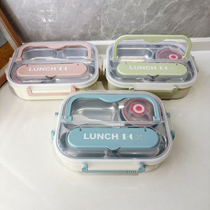 Boîte à lunch portable de haute qualité 2026, grande capacité, en acier inoxydable 304, avec compartiments et couverts - Product Image 1
