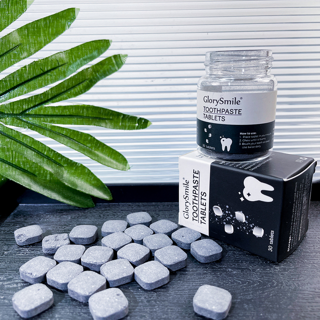 Wholesale Natural Eco-friendly 60 PCS Toothpaste Tablets Activated Charcoal Teeth Whitening Toothpaste for Travel