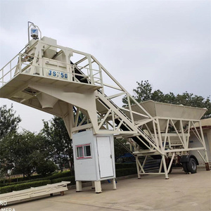 Centrale à béton mobile automatique avec mélangeur horizontal à double arbre, moteur et machine de dosage PLD - Product Image 3