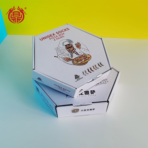 Caja de Pizza Hexagonal de 8/12/15 Pulgadas, Caja de Pizza Corrugada Desechable para Llevar - Product Image 1