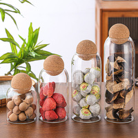 Pot de conservation moderne en verre transparent, écologique et recyclable, grande capacité, avec couvercles en liège, hermétique, de qualité alimentaire, pour la cuisine
