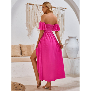 Vestido <span class=keywords><strong>de</strong></span> playa sin tirantes para mujer, vestido <span class=keywords><strong>de</strong></span> verano 2024, fabricante <span class=keywords><strong>de</strong></span> <span class=keywords><strong>ropa</strong></span>, <span class=keywords><strong>marca</strong></span> con hombros descubiertos, Maxi Vestido <span class=keywords><strong>de</strong></span> punto suizo - Product Image 2