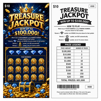 Carte à gratter personnalisée de haute qualité sur le thème du jackpot de la loterie, avec suivi par numéro de série et jeu à gain immédiat