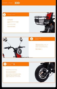 Nuevo Diseño de Motocicleta Eléctrica para Adultos, Triciclo de 3 Ruedas, Scooter para Personas Mayores, con Certificación D.O.T. & <span class=keywords><strong>E</strong></span>.<span class=keywords><strong>E</strong></span>.<span class=keywords><strong>C</strong></span>. Certificado - Product Image 6