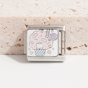 Nuevas llegadas: Pulsera italiana popular con dijes de gato, de acero inoxidable, con dijes de gato, dijes italianos - Product Image 2