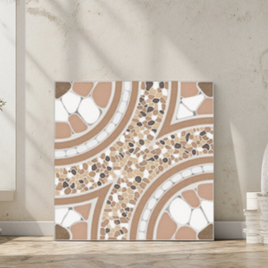 Carrelage en céramique mosaïque <span class=keywords><strong>de</strong></span> marbre beige emboîtable 400x400mm, antidérapant, auto-adhésif, moderne pour sol <span class=keywords><strong>de</strong></span> salle <span class=keywords><strong>de</strong></span> bain - Product Image 2