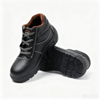 Bottes de travail unisexes en cuir de vachette gaufré, imperméables, doublure en velours, embout en acier, chaussures de sécurité anti-écrasement pour la construction