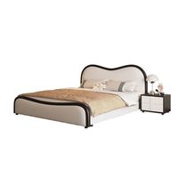 Ensembles de lits modernes en cuir blanc 2026 à prix abordable, en bois, avec rangement, pour chambre à coucher, tailles double et queen, matelas souple