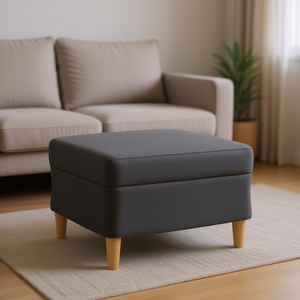 Poggiapiedi in Tessuto Grigio Scuro 23.6x19.7x16.1 Pollici, Sgabello Moderno Minimalista per Soggiorno, Pouf per la Casa - Product Image 2