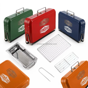 EU Portable <b>Suitcase</b> Charcoal BBQ <b>Foldable</b> Outdoor Barbecue for Camping Picnic Backyard Party - Product Image 2