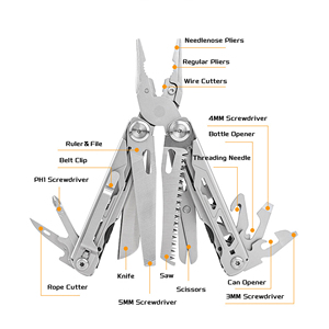 เครื่องมืออเนกประสงค์สำหรับผู้ชายของขวัญผู้ชายเครื่องมืออเนกประสงค์ทำจากสเตนเลสสตีลสำหรับตั้งแคมป์แบบครบวงจรพร้อมใบมีดไขควง OEM - Product Image 4