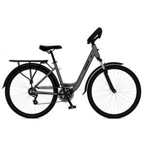 Bicicletta da Turismo KEYO 700C in Alluminio a 24 Velocità con Freni a Disco, Manubrio a Farfalla e Portapacchi Anteriore e Posteriore per Adulti - Product Image 1