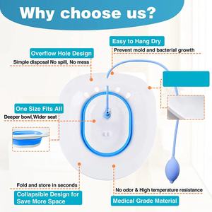 Bagno pieghevole yoni Sitz per wc sedile a vapore bagno Sitz per trattare ferite post-partum, emorroidi, cura perineale con Flusher - Product Image 5
