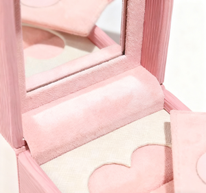 Caja de anillo de cuero PU rosa de Venta caliente-Logotipo personalizado para embalaje de conjunto de joyas - Product Image 4