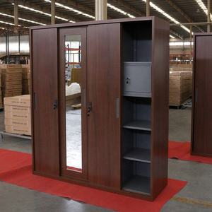 Muebles <span class=keywords><strong>de</strong></span> Dormitorio, Armario <span class=keywords><strong>de</strong></span> Metal con Puerta Corredera Espejada, Acabado en Color Nogal, Armarios <span class=keywords><strong>de</strong></span> Acero con Aspecto <span class=keywords><strong>de</strong></span> Madera, Personalizados - Product Image 2