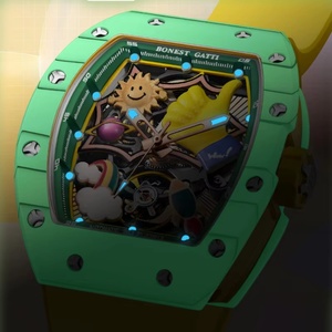BG9001 Men's <b>Watch</b> Cool 3D Graffiti Dial Carbon Fiber Case Sapphire Crystal Automatic <b>Mechanical</b> <b>Watch</b> - Product Image 4