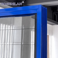 Ventanas de Aluminio para Exterior Personalizadas de Fábrica ROGENILAN, Ventanas con Persianas Manuales de Doble Vidrio Templado y Mosquitera