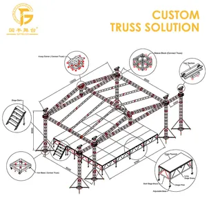 Custom Design Outdoor Square Spigot Lighting Stage Aluminum Truss System Display For Concert Event