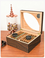 Humidor à cigares en bois pour le stockage de 50 à 65 cigares avec double humidificateur et plateau amovible