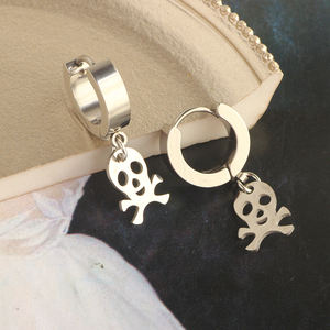 ต่างหูไม้กางเขนสีดำสำหรับผู้ชาย,ต่างหูห่วงเจาะโซ่ยาวสแตนเลสขายส่งต่างหู Hooop ขนาดเล็กสำหรับผู้หญิง - Product Image 6