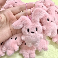 Porte-clés Lapin Rose en Peluche de 15 cm, Jouet Kawaii, Mini Poupée en Peluche, Animal en Peluche Doux pour Machine à Pinces, Rembourré en Coton PP, Souvenir