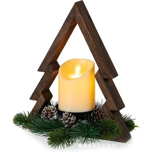 Wooden <b>Christmas</b> Candle Stand Triangle Shape Home Decoration Retro Color <b>Tree</b> Material For Holiday <b>Table</b> Decor - Product Image 4