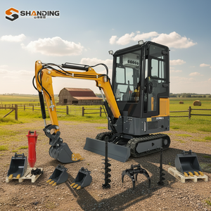 รถขุดขนาดเล็ก SHANDING SD17E พร้อมเกียร์ควบคุมด้วยระบบ PLC สีแดง ระบบไฮดรอลิก น้ำหนัก 1550 กก. รับประกัน 1 ปี สำหรับงานก่อสร้าง - Product Image 5