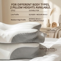 Oreiller ergonomique en mousse à mémoire de forme pour le cou, soulagement de la douleur cervicale, oreiller orthopédique réglable pour le lit, soutien pour les dormeurs sur le côté et sur le dos