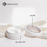 Boîtier vide en plastique PP recyclable sur mesure pour fard à paupières et palette de correcteur 3 couleurs, pour conteneur cosmétique
