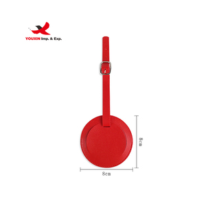 Étiquette de bagage ronde en cuir PU souple, couleurs unies, légère et simple, très vendue - Product Image 6